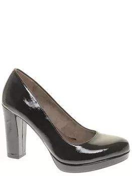 Туфли Tamaris (black patent) женские демисезонные, размер 40, цвет черный, артикул 22435-27-018