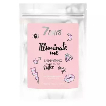 7 Days Мерцающий кофейный скраб для тела ROSE GIRL, 200 г (7 Days, )