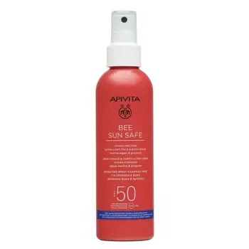 Apivita Солнцезащитный тающий ультра-легкий спрей для лица и тела SPF50, 200 мл (Apivita, Bee Sun Safe)