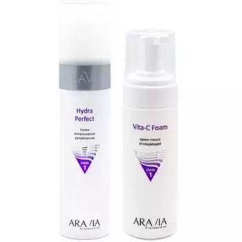 Aravia Professional Набор "Очищение и увлажнение" (тоник, 250 мл + крем-пенка, 160 мл) (Aravia Professional)