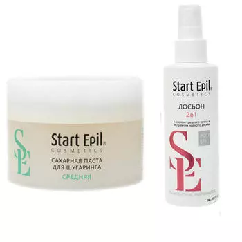 Aravia Professional Набор: Сахарная паста для депиляции "Средняя", 200 г + Лосьон «2 в 1» против вросших волос и замедления роста с маслом грецкого ореха и экстрактом чай (Aravia Professional, Start Epil)