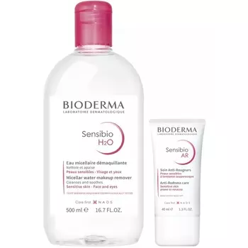 Bioderma Набор для ежедневного ухода за чувствительной кожей (крем, 40 мл + мицеллярная вода, 500 мл) (Bioderma, Sensibio)