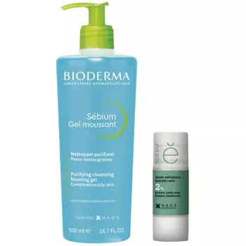 Bioderma Набор для жирной и комбинированной кожи лица "Мягкое очищение и уход" (Bioderma, Sebium)