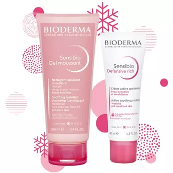 Bioderma Набор "Очищение и уход за чувствительной кожей зимой" (Bioderma, Sensibio)