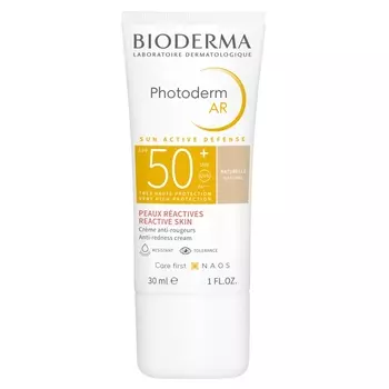 Bioderma Солнцезащитный крем с тоном для кожи с покраснениями AR SPF50+, 30 мл (Bioderma, Photoderm)