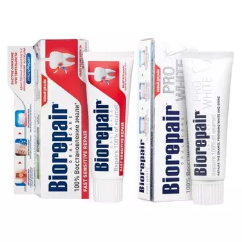 Biorepair Набор для чувствительных зубов (зубная паста 2х75 мл) (Biorepair, Чувствительные зубы)