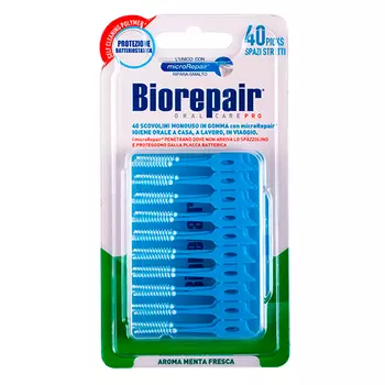 Biorepair Одноразовые мягкие зауженные зубные ершики Scovolini Monouso in Gomma Stretti, 40 шт (Biorepair, Уход за зубами)