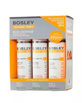 Bosley Система Желтая для нормальных/тонких окрашенных волос (Шампунь+кондиционер+уход) (Bosley, BosDefense)