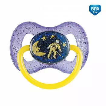 Canpol Пустышка круглая латексная, от 0 до 6 месяцев, бирюзовый, 1 шт. (Canpol, Space)