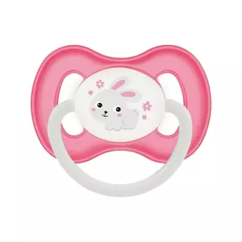 Canpol Пустышка симметричная силиконовая, от 0 до 6 месяцев, розовый, 1 шт. (Canpol, Bunny &amp; Company)