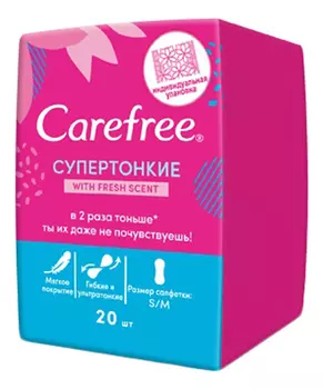 Carefree Ежедневные прокладки With Fresh Scent, 20 шт (Carefree, Ежедневные)
