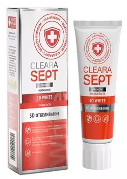 Clearasept Зубная паста 3D White "3D Отбеливание», 75 мл (Clearasept, Дентальная косметика)