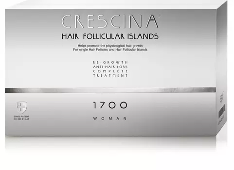 Crescina Комплекс для женщин Follicular Islands 1700 (лосьон для стимуляции роста волос №20 + лосьон против выпадения волос №20) (Crescina, Crescina 1700)