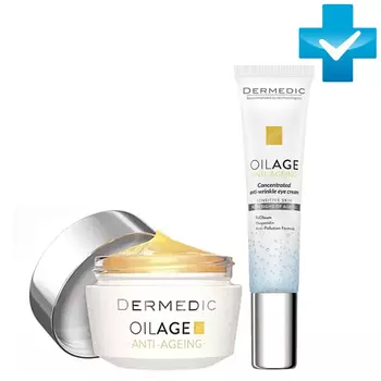 Dermedic Набор: ночной крем, 50 г + крем для глаз, 15 г (Dermedic, Oilage)