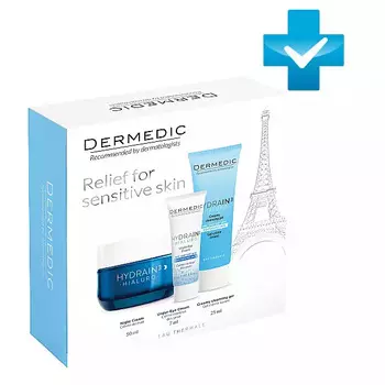 Dermedic Набор (ночной крем 50 мл + крем под глаза 7 мл + очищающий гель 25 мл) (Dermedic, Hydrain3)