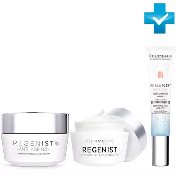 Dermedic Набор "Упругость кожи": дневной крем, 50 г + ночной крем, 50 г + крем для глаз, 15 г (Dermedic, Regenist)