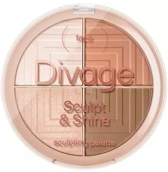 Divage Палетка для лица скульптурирующая Sculpt &amp; Shine, бежевая (Divage, Лицо)