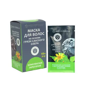 Дом природы Маска для волос "Комплексное урепление" на основе грязи Сакского озера, 30г*10шт (Дом природы, )