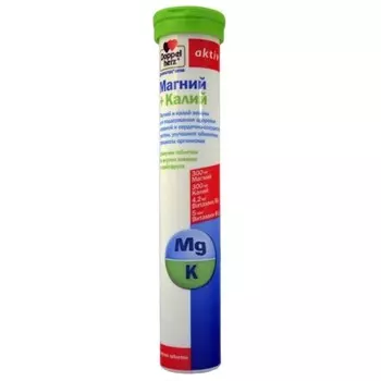 Doppelherz "Магний + Калий", 15 шипучих таблеток (Doppelherz, Aktive)