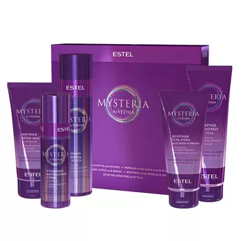 Estel Professional Парфюмерная коллекция Mysteria (Вечерний шампунь + Ночная крем-маска + Двухфазный утренний спрей + Вечернее молочко + Вечерняя гель-пена) (Estel Professional, Mysteria)