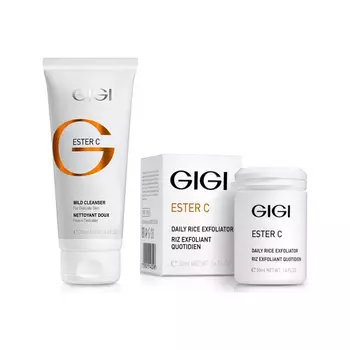 GiGi Набор "Бережное очищение": гель 200 мл + эксфолиант 50 мл (GiGi, Ester C)