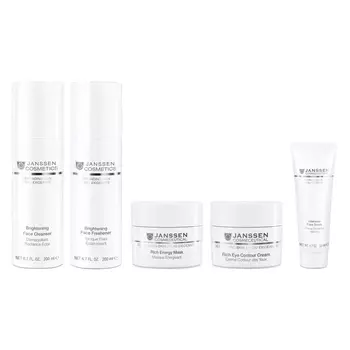 Janssen Cosmetics Набор средств для интенсивного ухода за обезвоженной, сухой и зрелой кожей (скраб 50мл + крем для век 15мл + маска 50мл + эмульсия 200мл + тоник 200мл (Janssen Cosmetics, Demanding skin)