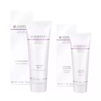 Janssen Cosmetics Набор средств для жирной и проблемной кожи (маска 75 мл + крем-гель 50 мл) (Janssen Cosmetics, Oily skin)