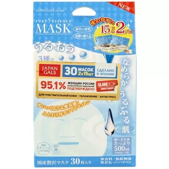 Japan Gals Маска для лица с тамариндом и гиалуроновой кислотой "Essence Tamarind", 2 х 15 шт (Japan Gals, Pure5)