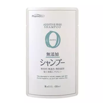 Kumano Cosmetics Шампунь для чувствительной кожи головы на растительной основе Pharmaact Additive Free Shampoo Zero сменный блок, 450 мл (Kumano Cosmetics, Шампуни для волос)
