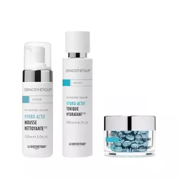 La Biosthetique Набор "Увлажнение": очищающий мусс 150 мл + гель-тоник 200 мл + капсулы 60 шт (La Biosthetique, Набор Hydro-Actif)