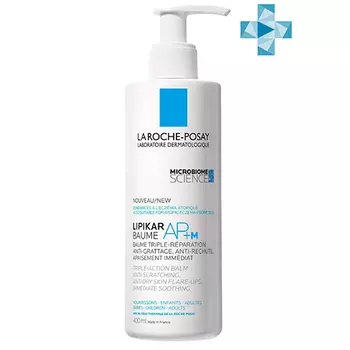 La Roche-Posay Бальзам тройного действия для сухой и склонной к атопии кожи лица и тела младенцев, детей и взрослых AP+M, 400 мл (La Roche-Posay, Lipikar)