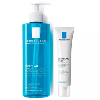 La Roche-Posay Набор Effaclar (Корректирующий крем-гель для проблемной кожи ДУО[+], 40 мл + Очищающий гель, 400 мл) (La Roche-Posay, Effaclar)