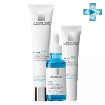 La Roche-Posay Набор комплексный уход для тонуса и эластичности кожи (увлажняющая сыворотка 30 мл + крем-уход против морщин 40 мл + крем-уход для контура глаз 15 мл) (La Roche-Posay, Hyalu B5)