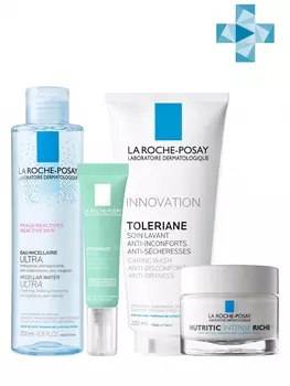 La Roche-Posay Набор Nutritic (Питательный крем Интенс Риш, 50 мл + Крем для глаз Гидрафаз Интенс, 15 мл + Очищающий гель-уход, 200 мл + Мицеллярная вода, 200 мл) (La Roche-Posay, Nutritic)