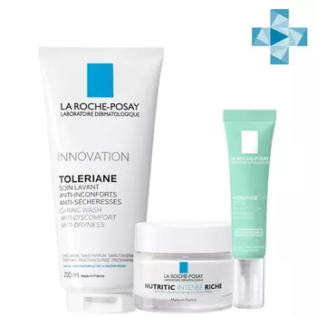 La Roche-Posay Набор Nutritic (Питательный крем Интенс Риш, 50 мл + Увлажняющий крем-гель Гидрафаз Интенс, 15 мл + Очищающий гель-уход, 200 мл) (La Roche-Posay, Nutritic)