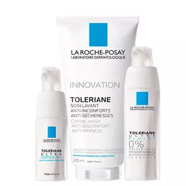 La Roche-Posay Набор Toleriane (Флюид Ultra, 40 мл + Очищающий гель-уход для умывания, 200 мл + Уход для кожи вокруг глаз Ultra, 20 мл) (La Roche-Posay, Toleriane)