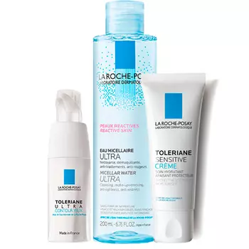 La Roche-Posay Набор Toleriane (Легкий крем Sensitive, 40 мл + Мицеллярная вода Ultra, 200 мл + Уход для кожи вокруг глаз Ultra, 20 мл) (La Roche-Posay, Toleriane)