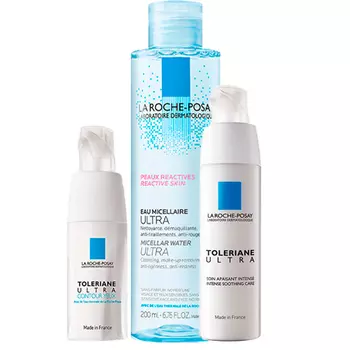 La Roche-Posay Набор Toleriane Ultra (Успокаивающий крем Ultra, 40 мл + Мицеллярная вода Ultra, 200 мл + Уход вокруг глаз Ultra, 20 мл) (La Roche-Posay, Toleriane)