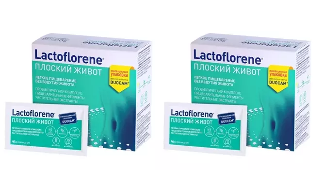 Lactoflorene Набор-сдвойка "Плоский живот", 2 х 20 саше (Lactoflorene, )