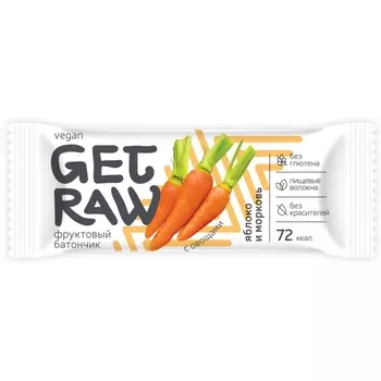 Леовит Батончик "Get Raw" фруктовый Яблоко и морковь, 30 г (Леовит, )