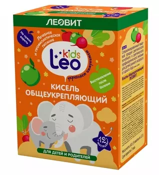 Леовит Кисель общеукрепляющий для детей, 5 пакетиков х 12 г (Леовит, Leo Kids)