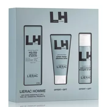 Lierac Подарочный набор для мужчин 3-в-1: пена и флюид для бритья 2х50 мл + гель для душа 50 мл (Lierac, Lierac Homme)