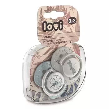 Lovi Пустышка динамическая силиконовая "Botanic", для мальчика 0-3 мес, 2 шт. (Lovi, Пустышки)