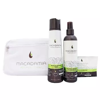 Macadamia Подарочный набор для тонких волос в белой косметичке, 1 шт (Macadamia, Wash&amp;Care)