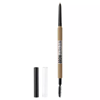 Maybelline Карандаш для бровей "Brow Ultra Slim", карандаш + щеточка, 1 г - 01 – Тёмный блонд (Maybelline, )