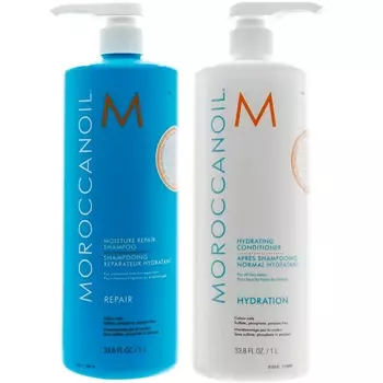 Moroccanoil Набор "Увлажнение и восстановление" (шампунь 1000 мл + кондиционер 1000 мл) (Moroccanoil, Repair)