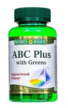 Nature's Bounty АВС Гринс в таблетках, 60 шт. (Nature's Bounty, Мультивитамины)