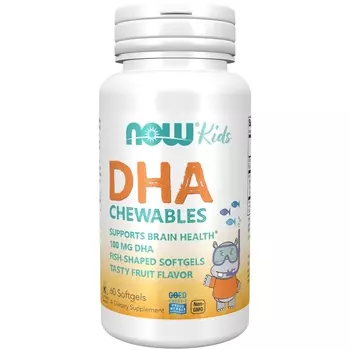 Now Foods Омега-3 для детей DHA Kids Chewable, 60 жевательных капсул (Now Foods, Жирные кислоты)