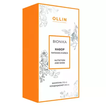 Ollin Professional Подарочный набор Питание и блеск (Шампунь, 250 мл + Кондиционер, 200 мл) (Ollin Professional, Уход за волосами)