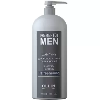 Ollin Professional Освежающий шампунь для волос и тела для мужчин, 1000 мл (Ollin Professional, Premier For Men)